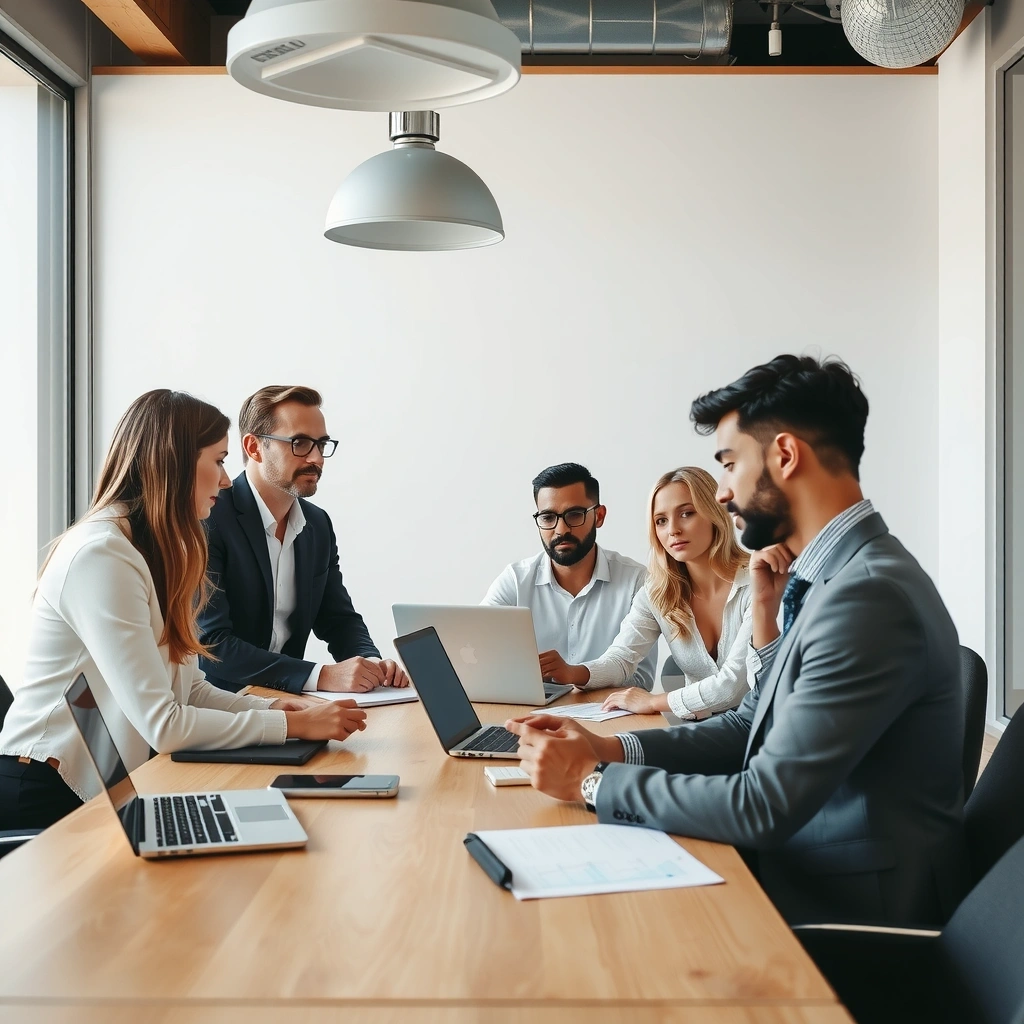 Professional marketing team collaboration